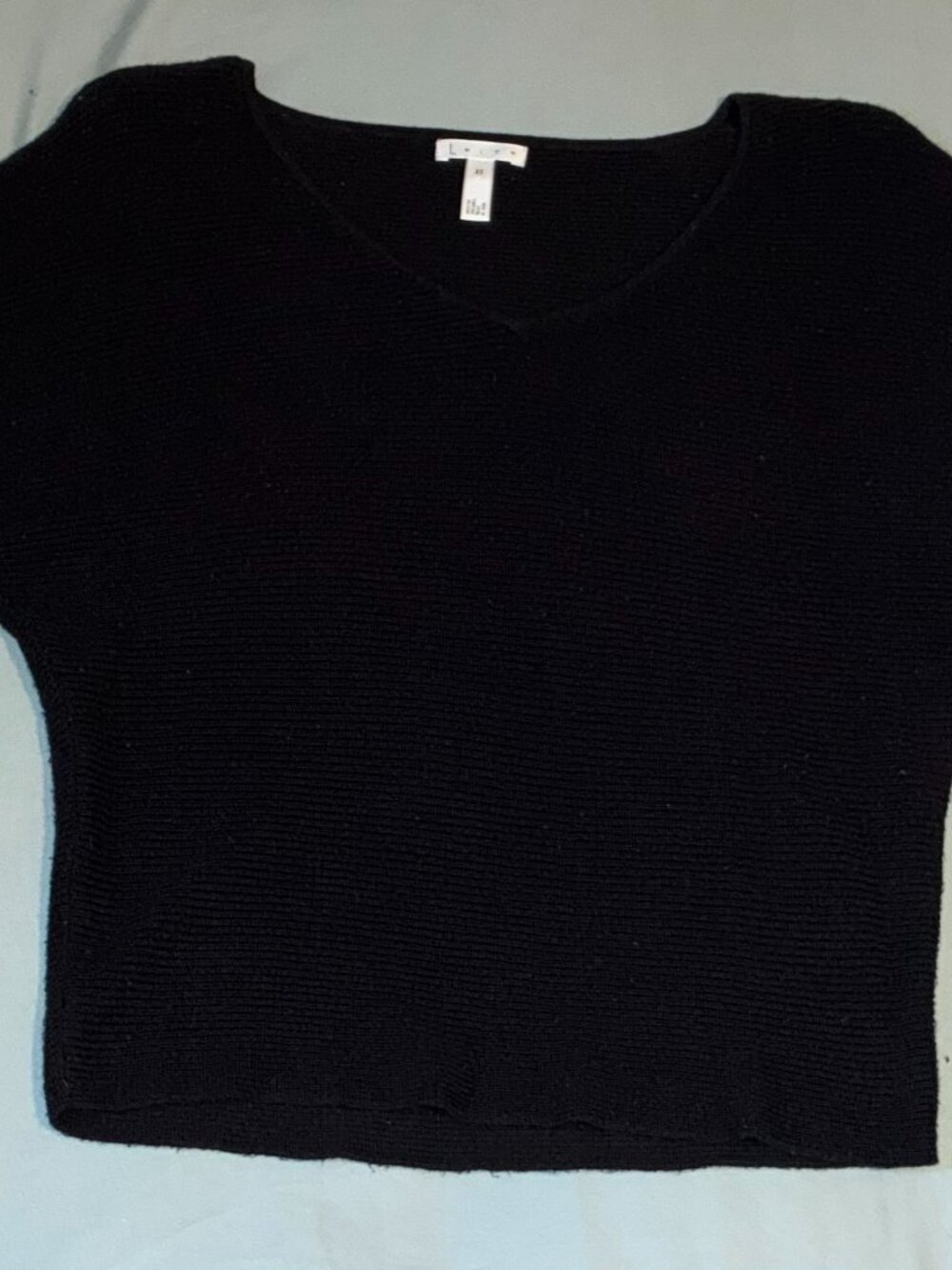 Leith Dolam Sleeve Crop Sweater in Black women's size XS